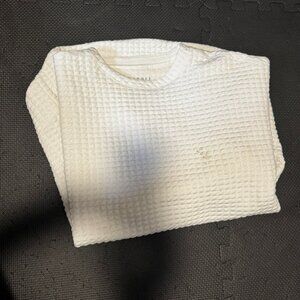 NoBull Quilted White Pullover Crew Size Small